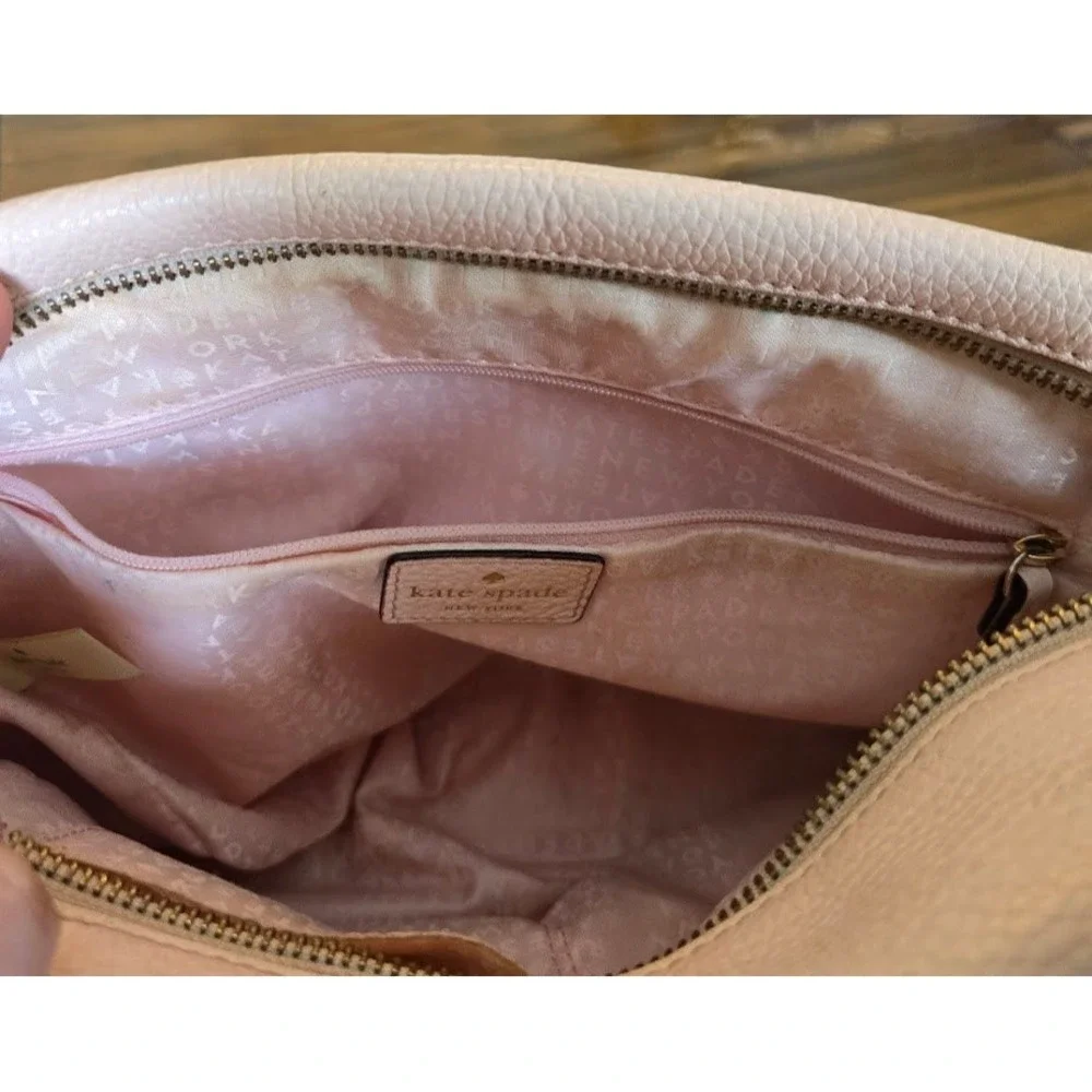 Kate‎ Spade New York Pink Pebbled Leather Satchel Bag Gold Hardware RN0102760